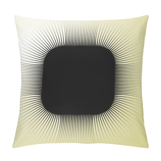 Personality  Geometric Radial Element. Abstract Concentric, Radial Geometric Shape Pillow Covers