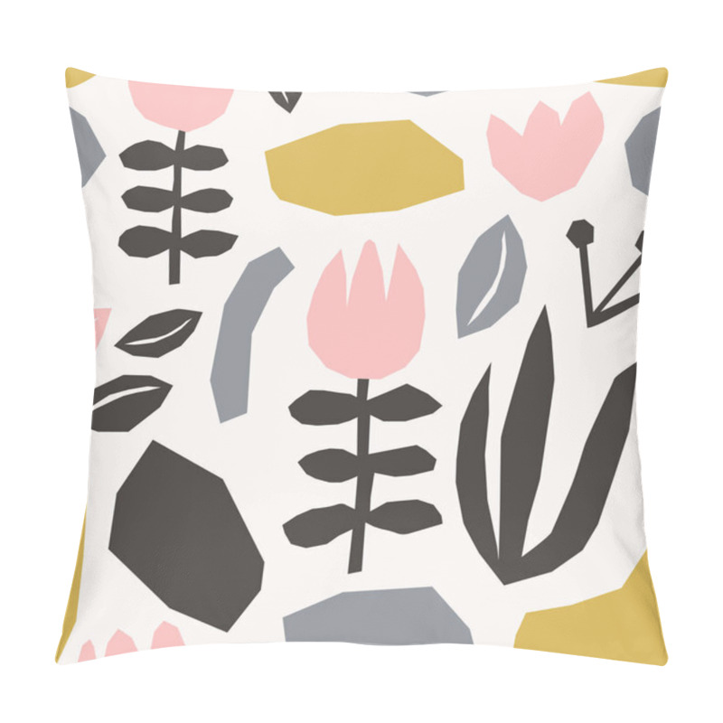 Personality  Paper Cut Shapes Floral Seamless Pattern pillow covers