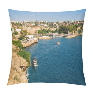 Personality  Beautiful View Of Antalia Harbor Pillow Covers