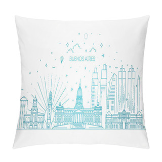 Personality  Buenos Aires Skyline, Argentina. Buenos Aires Skyline Pillow Covers