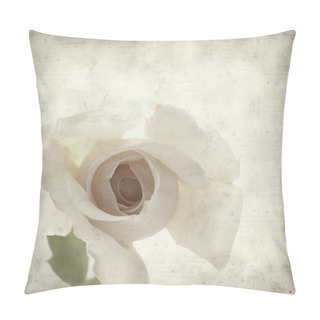 Personality  Textured Old Paper Background With Rale Rose Flower Pillow Covers