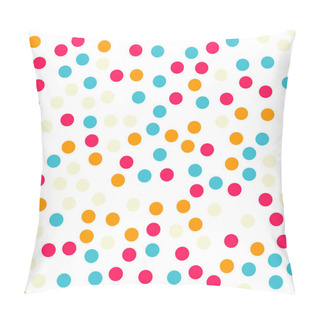 Personality  Colorful Polka Dots Seamless Pattern On White 18 Background Delightful Classic Colorful Polka Dots Pillow Covers