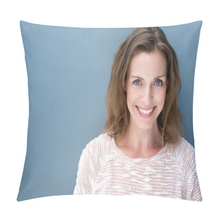 Personality  Beautiful Older Woman Smiling With Sweater Pillow Covers