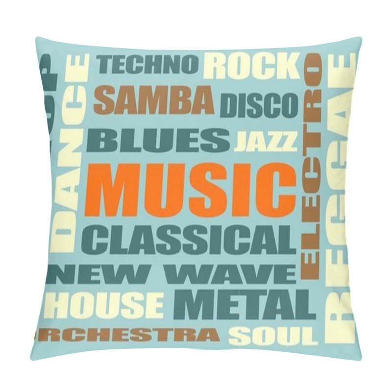 Personality  music relative words cloud pillow covers