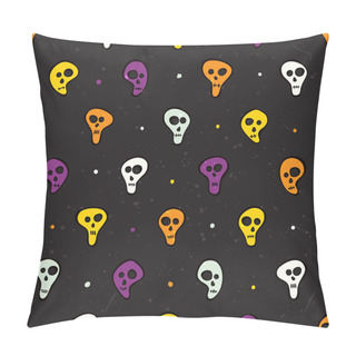 Personality  Halloween Seamless Pattern With Skulls And Bones. Pillow Covers