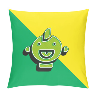 Personality  Baby Green And Yellow Modern 3d Vector Icon Logo Pillow Covers