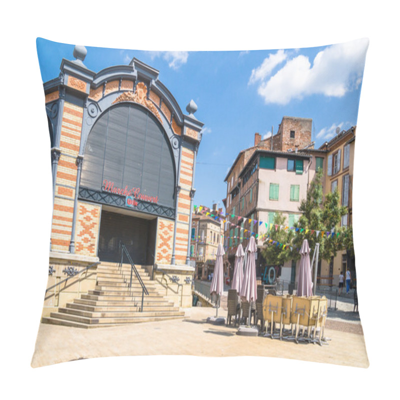 Personality  ALBI,FRANCE - JULY  24: View of historic center on July 24, 2014 pillow covers