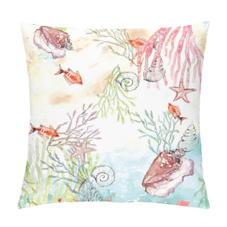 Personality  Ocean Pattern Watercolor Background  Pillow Covers