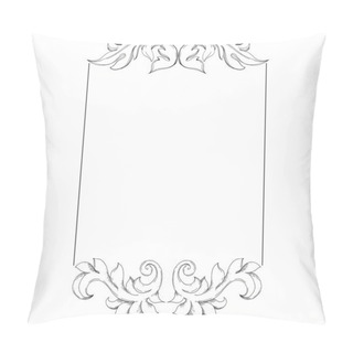 Personality  Vector Baroque Monogram Floral Ornament. Black And White Engraved Ink Art. Frame Border Ornament Square. Pillow Covers