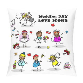 Personality  Wedding Love Icons Set, Pillow Covers