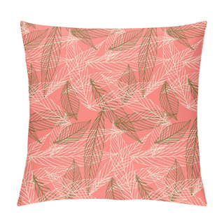 Personality  Organic Pattern With Leafs Drawn In Thin Lines Pillow Covers