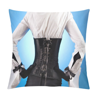 Personality  Rear View Of Beautiful Girl In Fashionab Pillow Covers