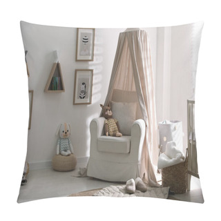 Personality  Stylish Baby Room Interior With Crib And Comfortable Armchair Pillow Covers