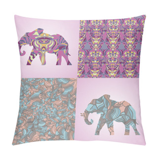 Personality  Decorative Set With Elephants Pillow Covers