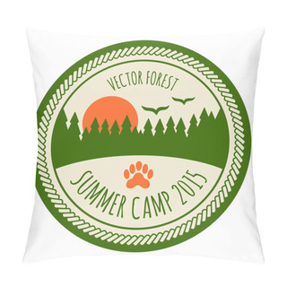 Personality  Vintage Summer Camp Sticker Pillow Covers