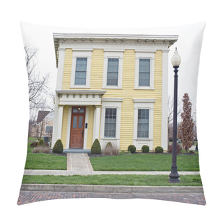 Personality  Old Yellow Italianate Square House Front Pillow Covers