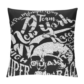 Personality  Skull Tee Graphic Design Pillow Covers
