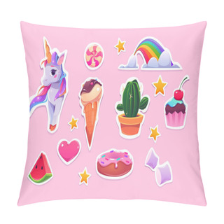Personality  Cute Stickers For Girls Cartoon Unicorn, Ice Cream Pillow Covers