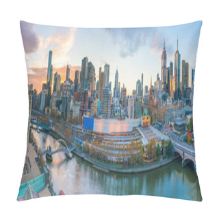 Personality  Melbourne City Skyline At Twilight In Australia Pillow Covers