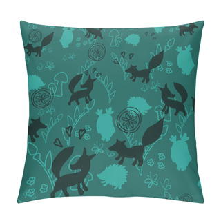 Personality  Seamless Pattern With Foxes, Hedgehogs, Owls Pillow Covers