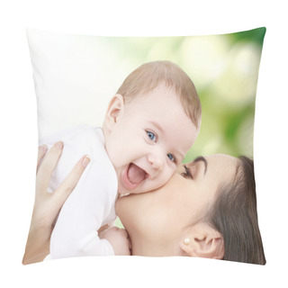 Personality  Laughing Baby Playing With Mother Pillow Covers