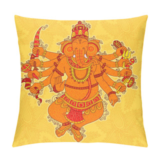Personality  Abstract Statue Painting Of Indian Lord Ganesha In India Art Style Pillow Covers
