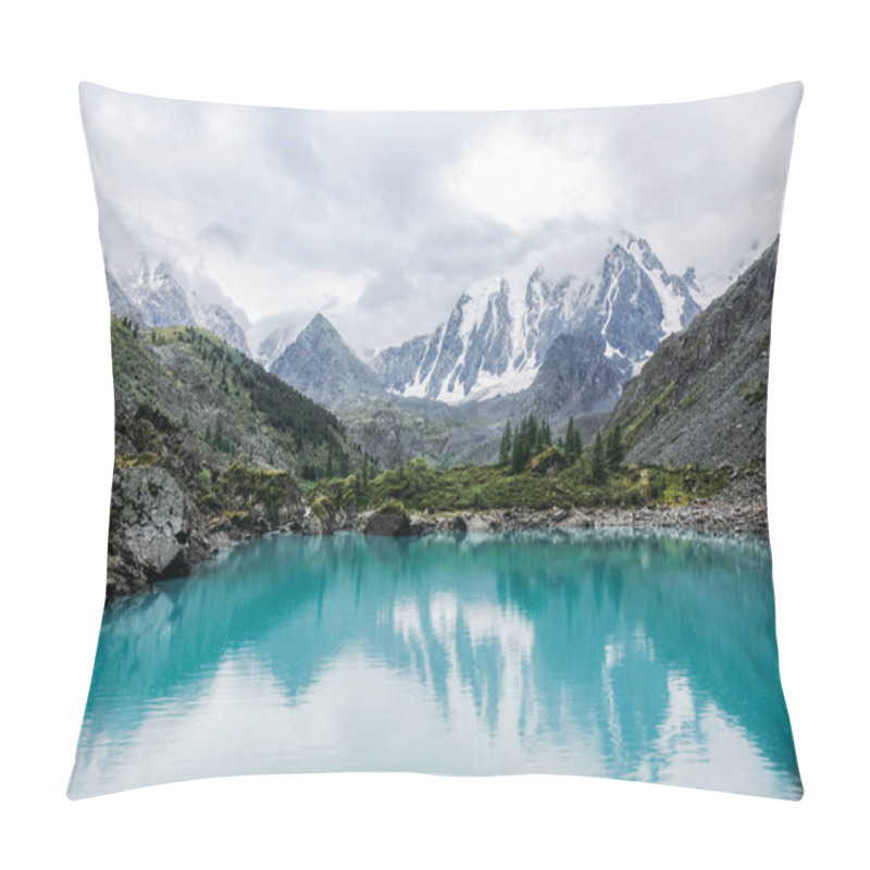 Personality  beautiful landscape view of mountains and lake, Altai, Russia pillow covers