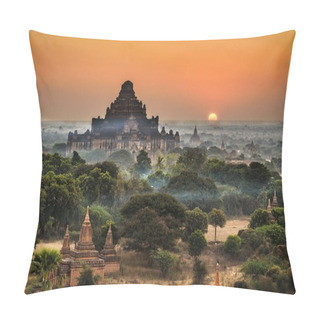 Personality  Scenic Sunrise Above Bagan In Myanmar Pillow Covers