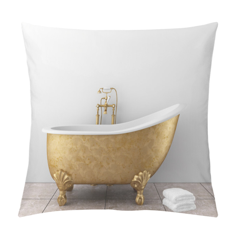 Personality  Classic Bathroom With Old Bathtub And White Wall Pillow Covers