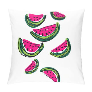 Personality   Watermelon Slice Background Pillow Covers