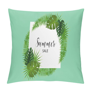 Personality  Tropical Backgroung Palm Leaf Pillow Covers