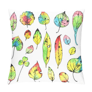 Personality  Watercolor Hand Drawn Autumn Leaves Pillow Covers