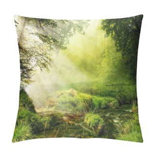 Personality  Beautiful Landscape Drawing Meadow In Tropical Forest - Beautiful Landscape Picture In The Rainforest Pillow Covers