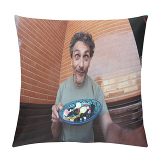 Personality  Man Eating Candies Pillow Covers
