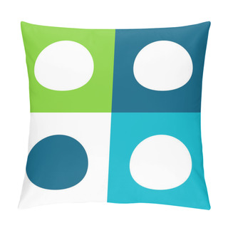 Personality  Black Oval Flat Four Color Minimal Icon Set Pillow Covers