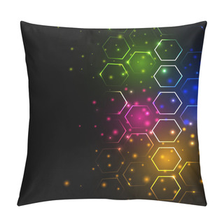 Personality  Abstract Glowing Background With Hexagons Pillow Covers