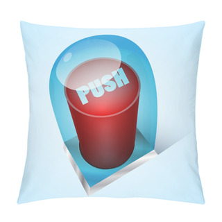 Personality  Vector Push Red Button Under Glass Pillow Covers