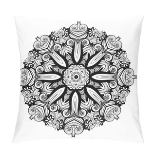 Personality  Beautiful Deco Monochrome Contour Mandala Pillow Covers