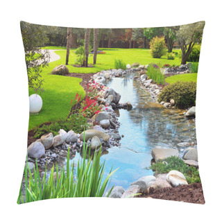 Personality  Spring Flowers In The Asian Japanese Garden Pillow Covers