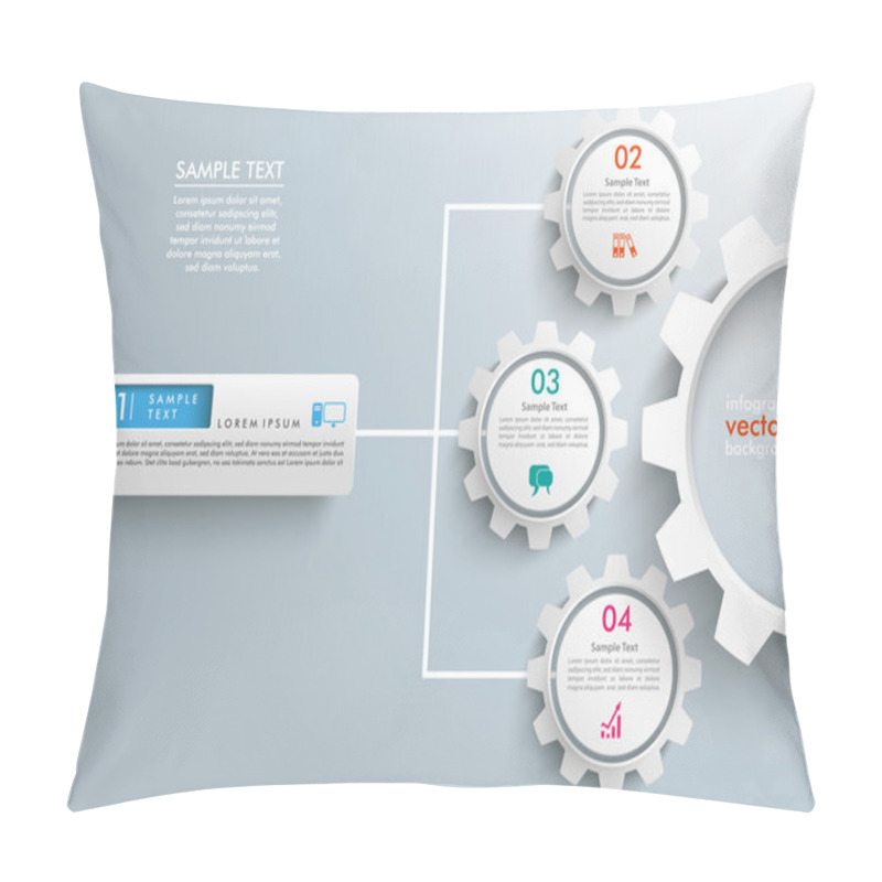 Personality  Network Symbol Infographic 3 Gears Pillow Covers