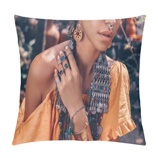 Personality  Close Up Of Beautiful Young Fashionable Woman With Make Up  Pillow Covers