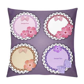 Personality  Set Of Vector Floral Frames With Lace Pillow Covers
