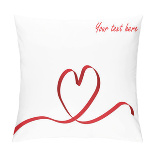 Personality  Red Love Heart Ribbon Pillow Covers