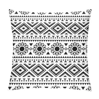 Personality  Ikat Ethnic Pattern Vector In Black And White Color Pillow Covers