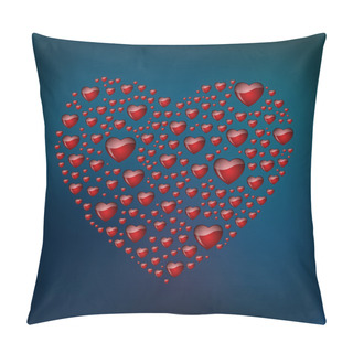 Personality  Abstract Heart From Hearts. Vector Background. Pillow Covers