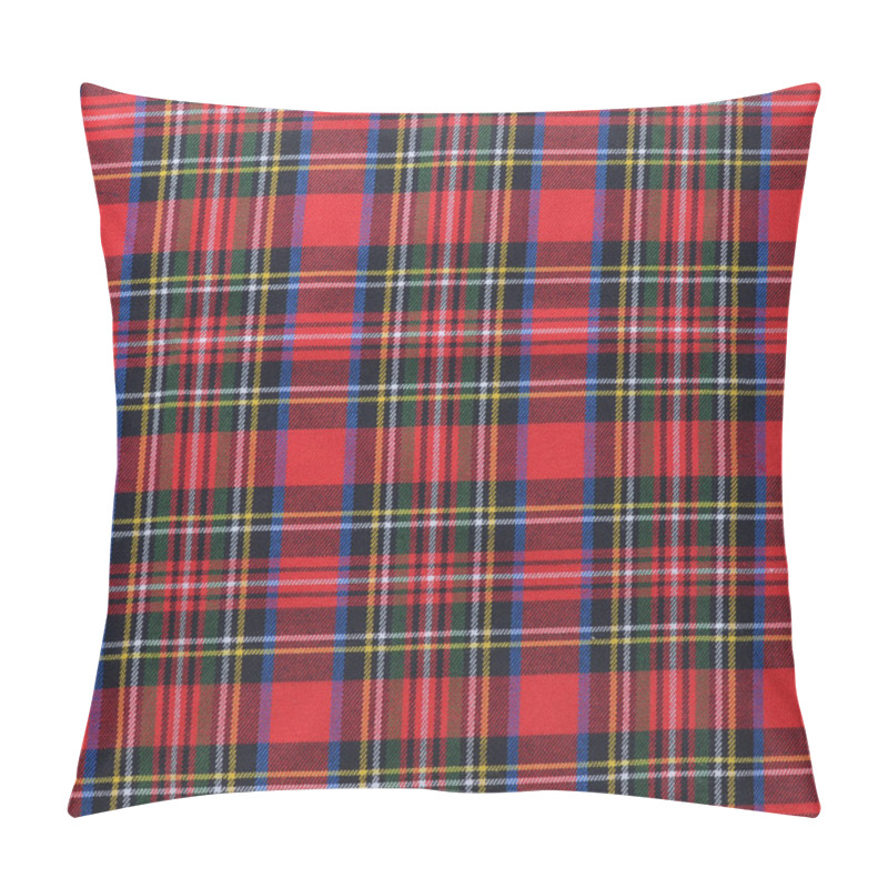 Personality  Red black and White rustic plaid fabric swatch textile background. pillow covers