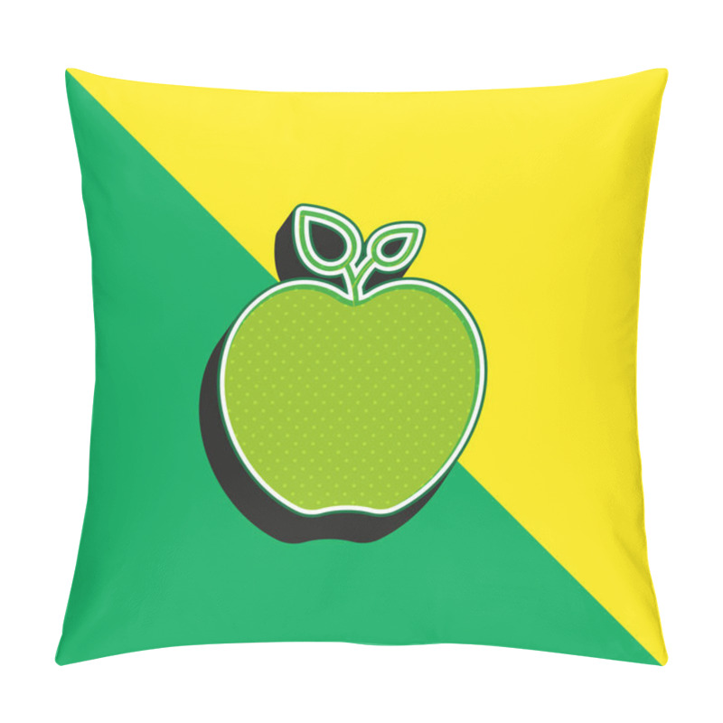 Personality  Apple Green and yellow modern 3d vector icon logo pillow covers