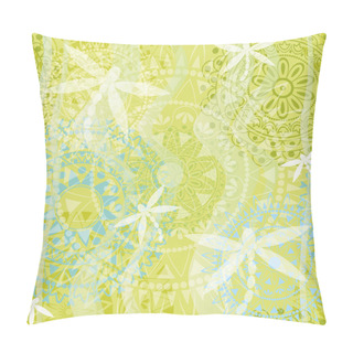 Personality  Beautiful Texture With Ornament And Dragonfly Pillow Covers