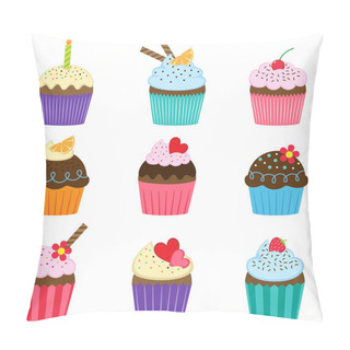 Personality  Set Of Cute Vector Cupcakes Pillow Covers