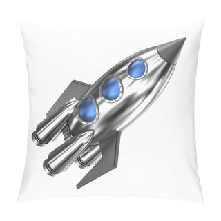 Personality  Space Rocket Isolated On White Pillow Covers